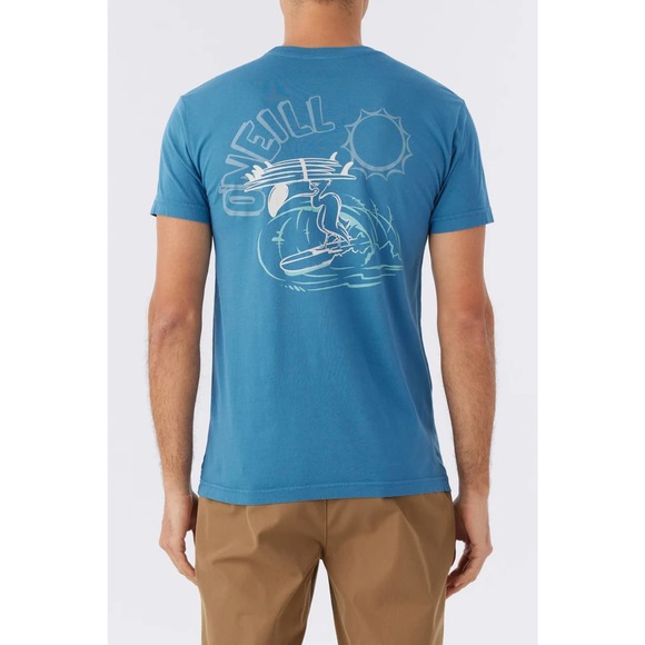O'Neill Men's Surf Turkey Garment Dye Tee T-Shirt in Storm Blue - Picture 4 of 5